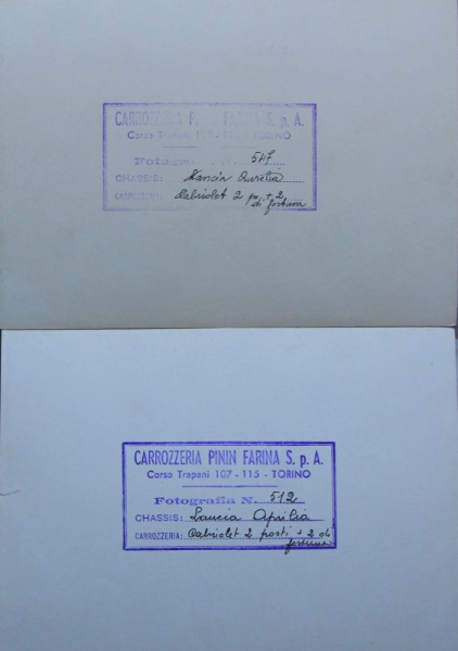 Lancia Aurelia Pininfarina Cabriolet 2 Posti 1954 two Factoryphotos (10388)